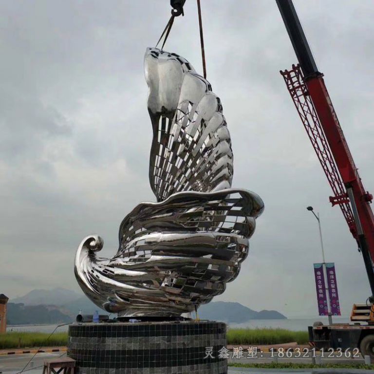 螺旋海螺不锈钢景观雕塑