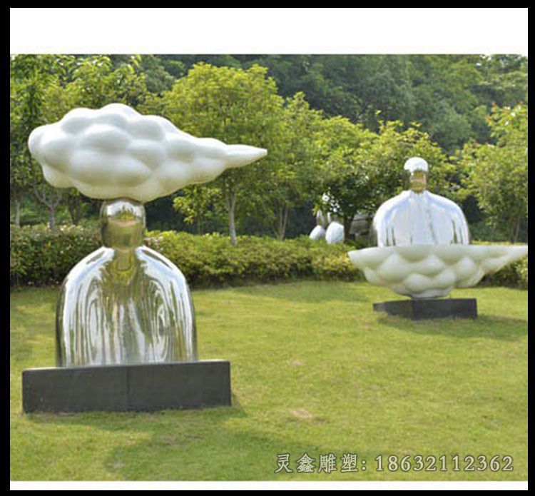 白色海螺不锈钢景观雕塑