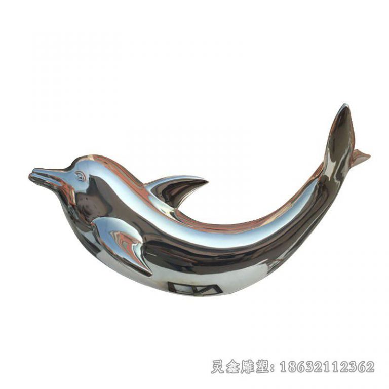 跳跃海豚不锈钢别墅雕塑