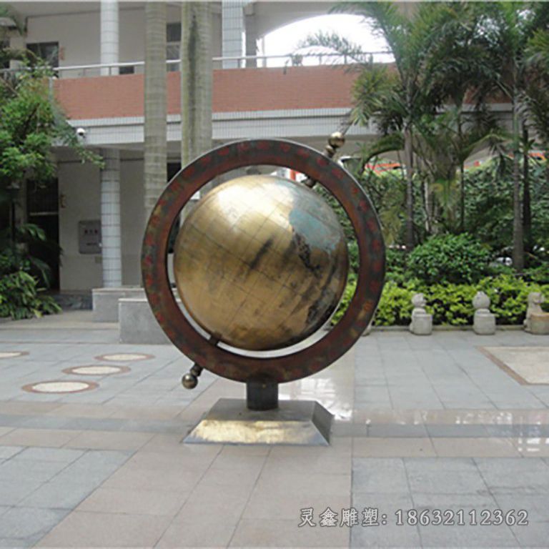 古代地动仪庭院标志铜雕