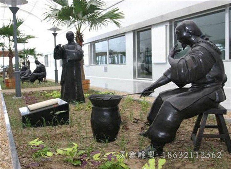 中医药庭院人物铜雕