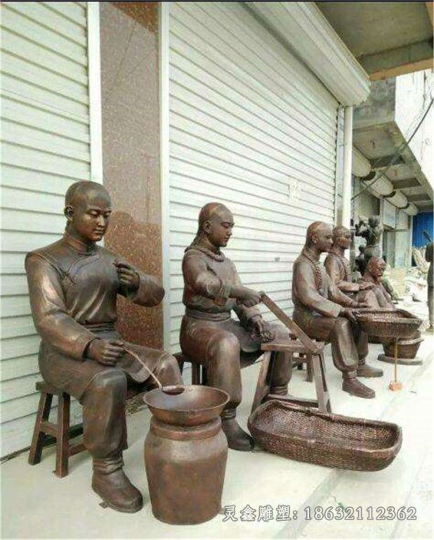 中医药别墅人物铜雕