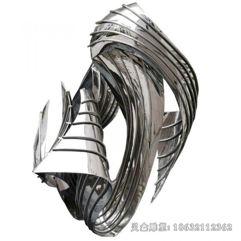 校园镜面不锈钢标志雕塑