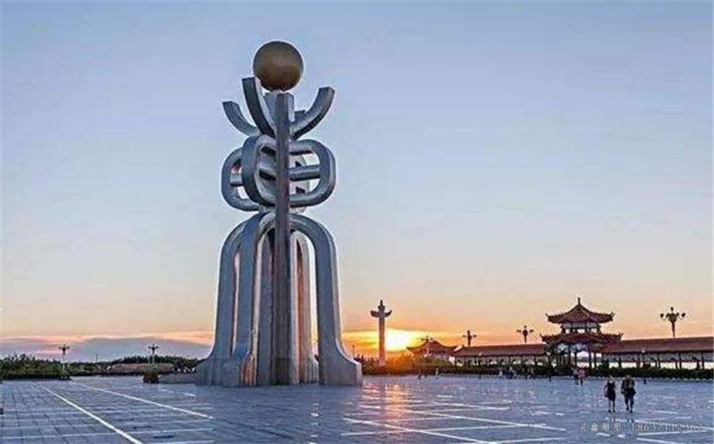 公园镜面不锈钢标志雕塑