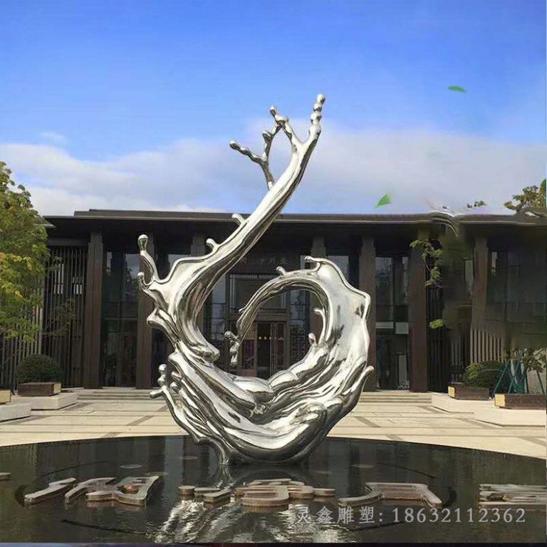 城市镜面海浪不锈钢雕塑