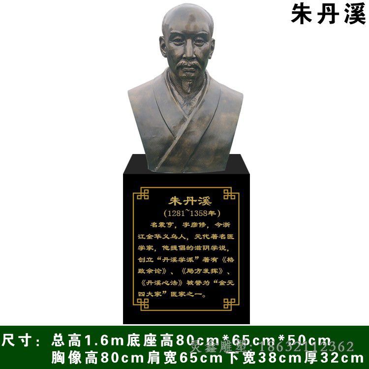 朱丹溪人物胸像铜雕
