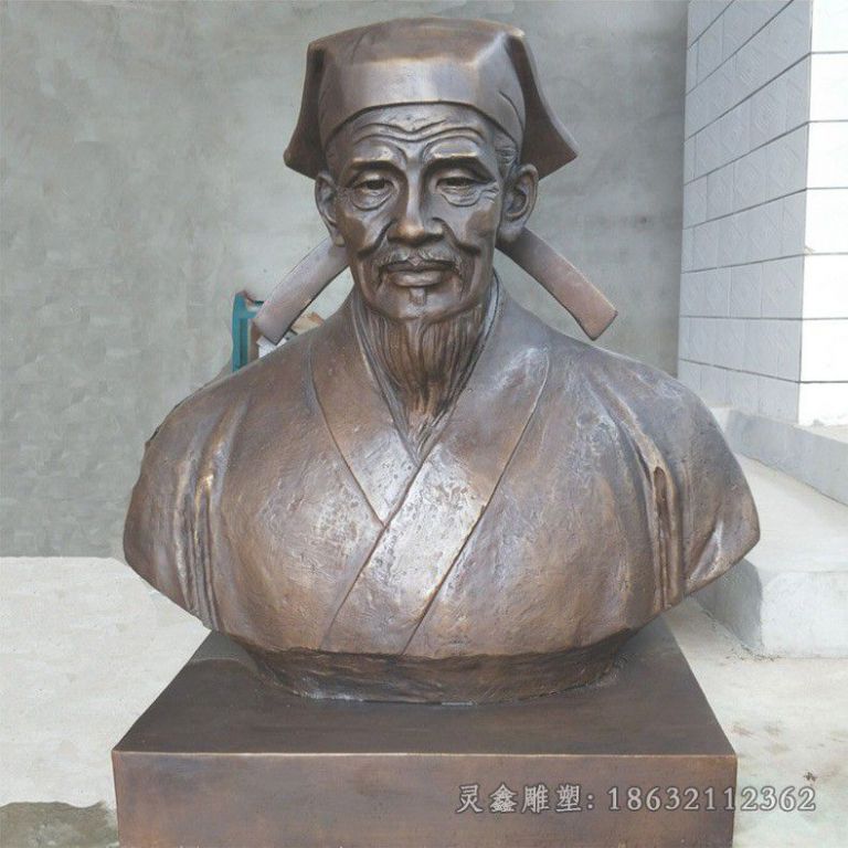 儒家朱熹胸像铜雕