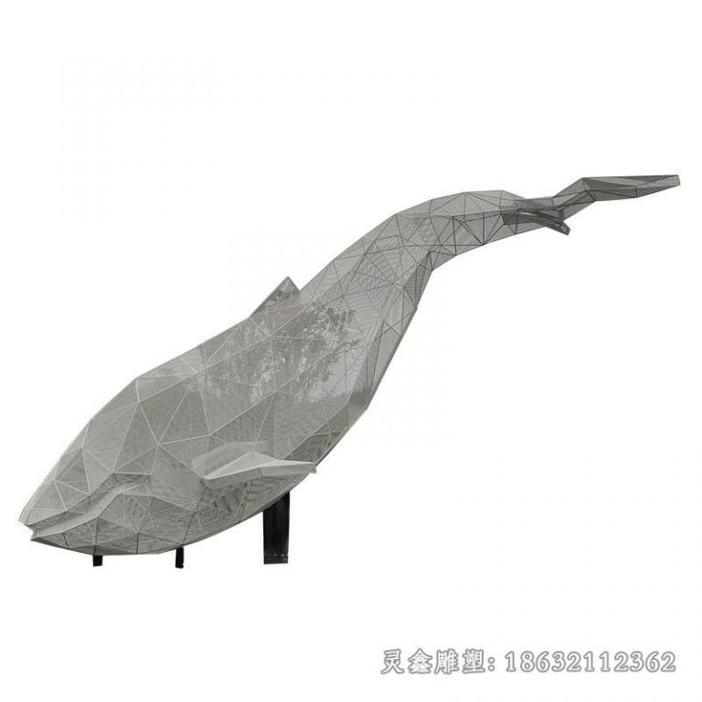 镂空鲨鱼城市不锈钢雕塑