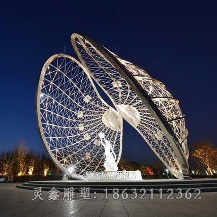 镂空扇贝户外不锈钢雕塑