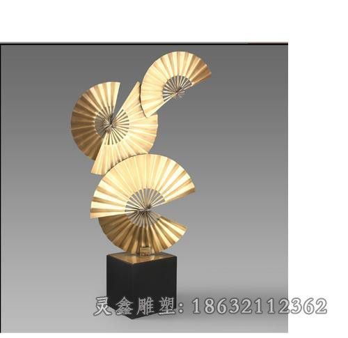 不锈钢扇子小区景观雕塑
