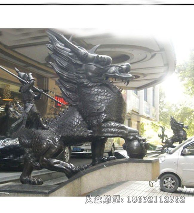 踩球麒麟标志动物铜雕