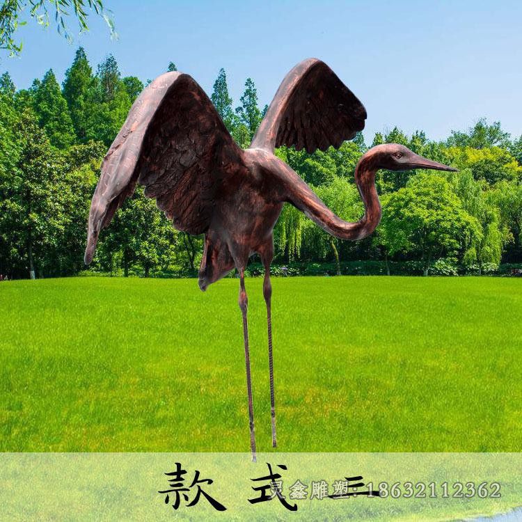 展翅仙鹤园林景观铜雕