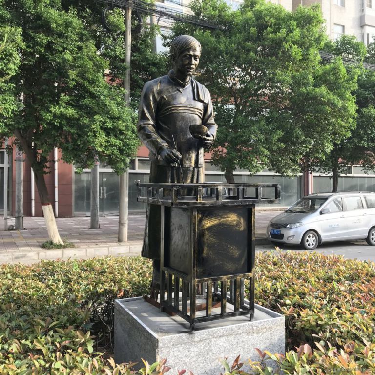 买卖民俗人物景观铜雕