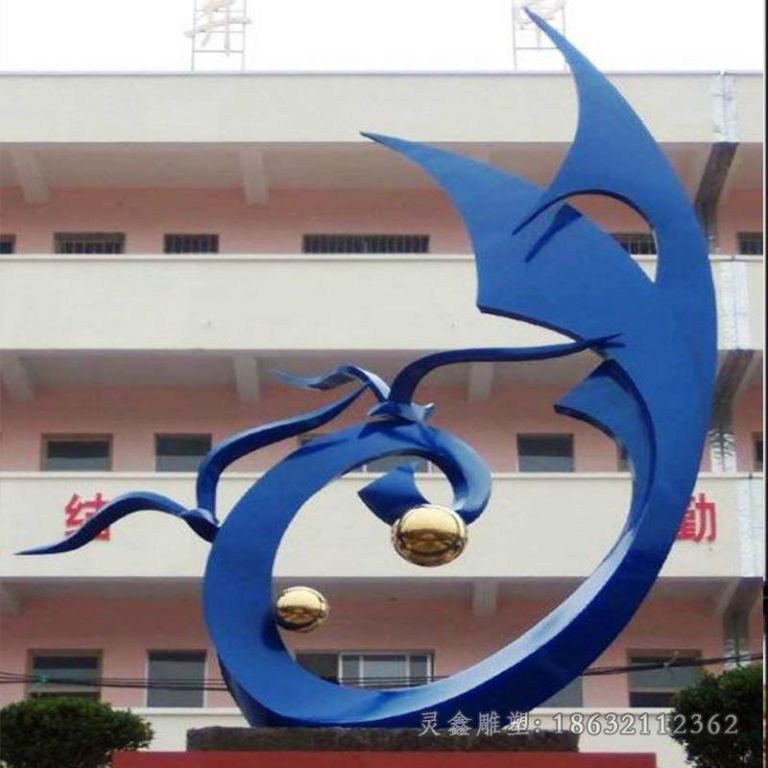 公园不锈钢彩绘标志雕塑