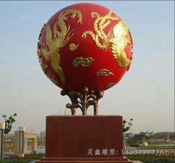 凤凰球不锈钢景观雕塑
