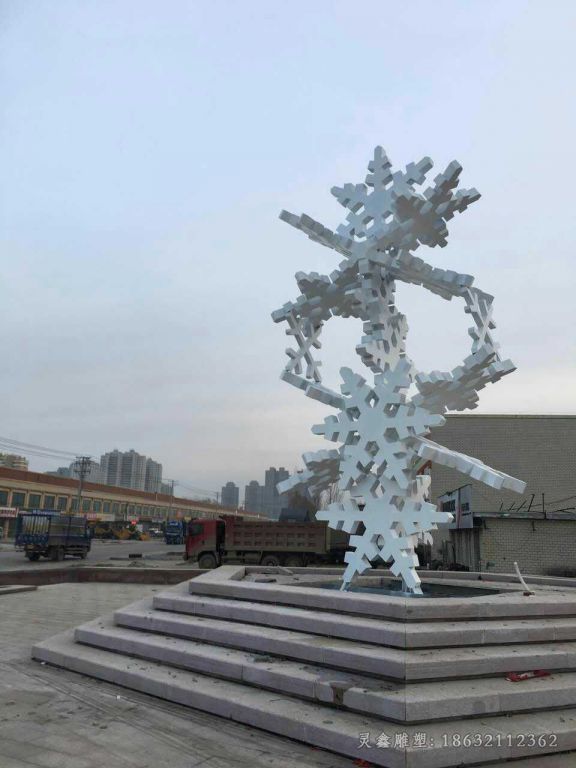 不锈钢雪花标志抽象雕塑