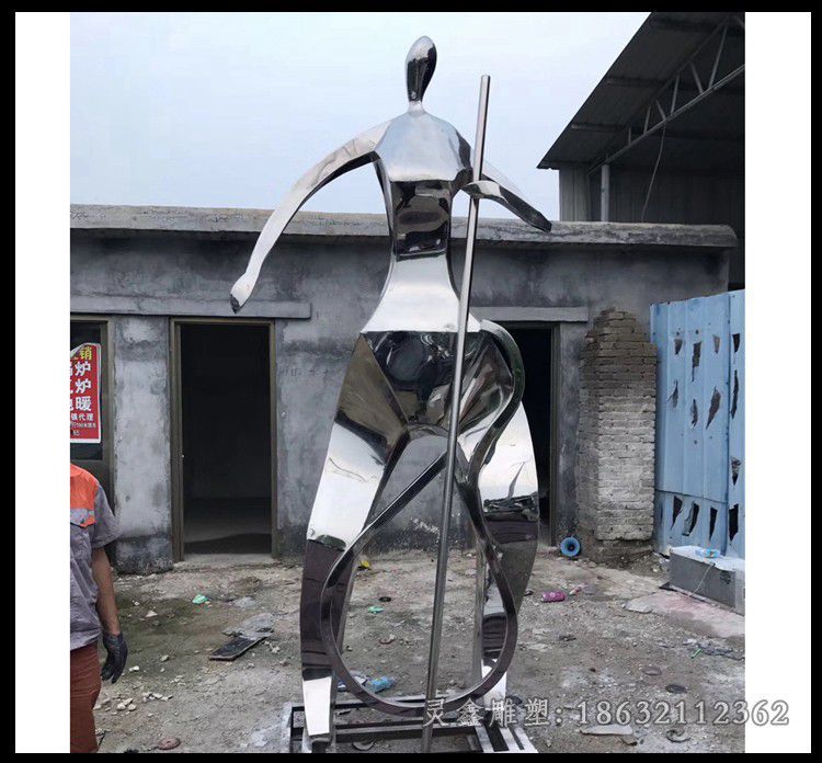 不锈钢镜面音乐人物雕塑