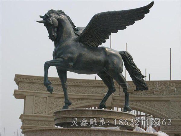 展翅马动物标志铜雕