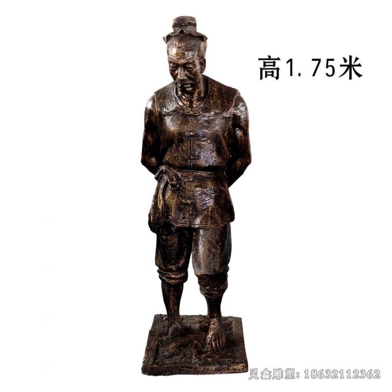 农耕文化人物景观铜雕