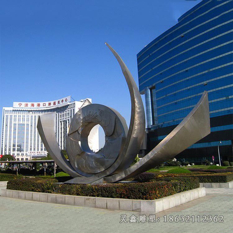 城市不锈钢镜面标志雕塑