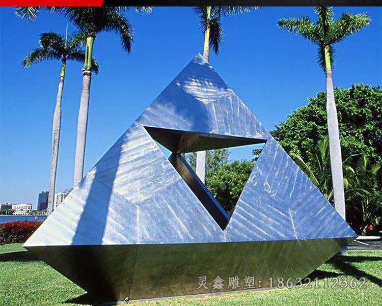 广场不锈钢镜面标志雕塑