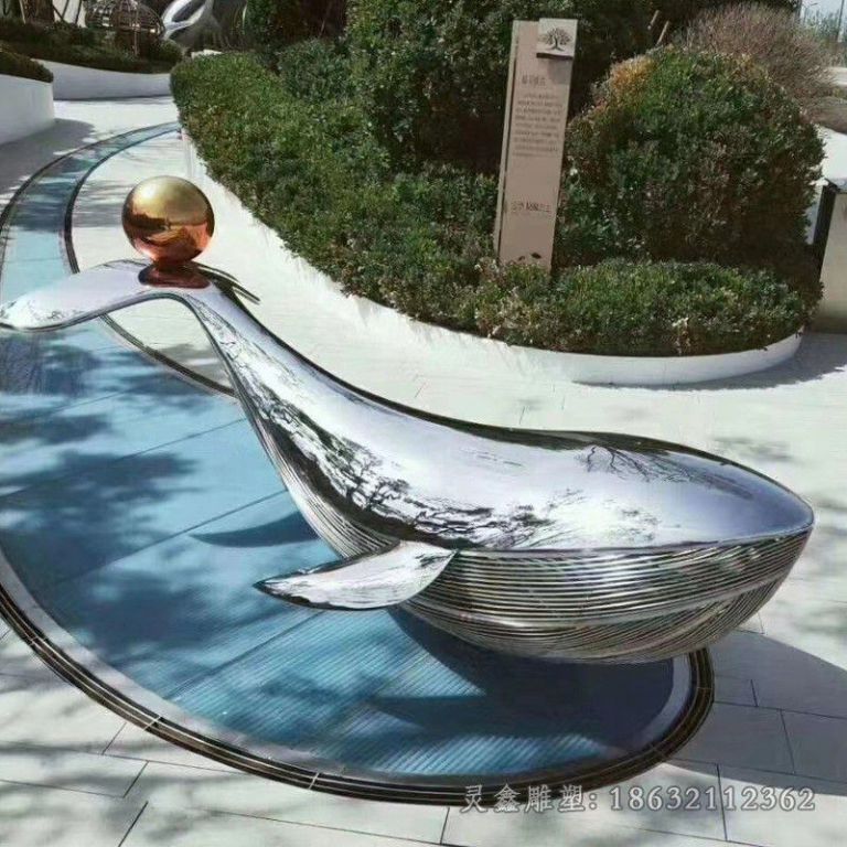 镜面海豚不锈钢雕塑