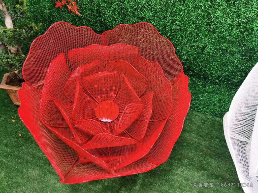 镂空花朵景区不锈钢雕塑