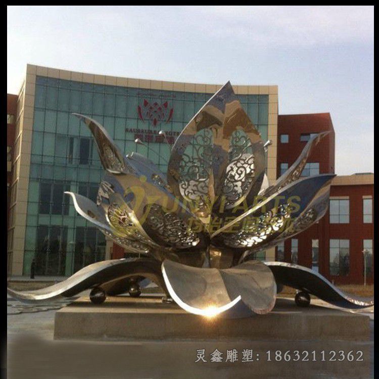 镂空花朵街边不锈钢雕塑