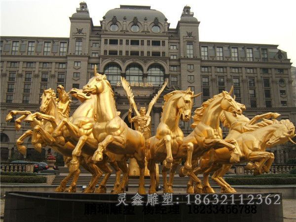 阿波罗战车景观小品铜雕