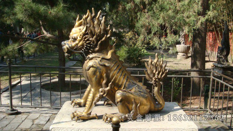 金色麒麟商场动物铜雕