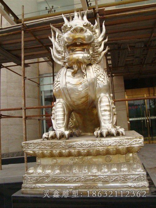 金色麒麟抽象动物铜雕