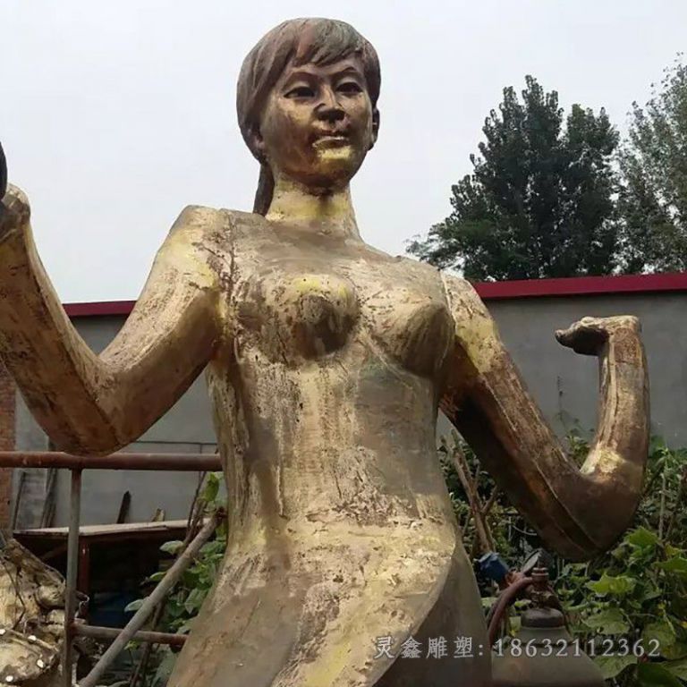 跳舞美女人物铜雕