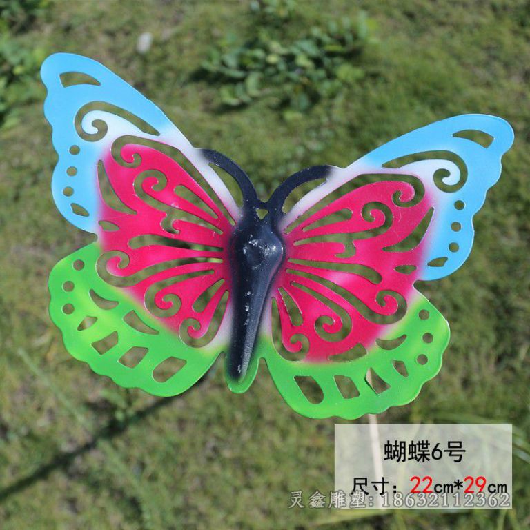 彩绘不锈钢蝴蝶园林雕塑