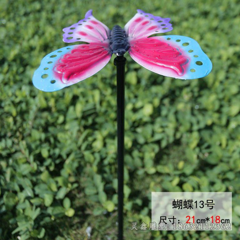 彩绘不锈钢蝴蝶景观雕塑