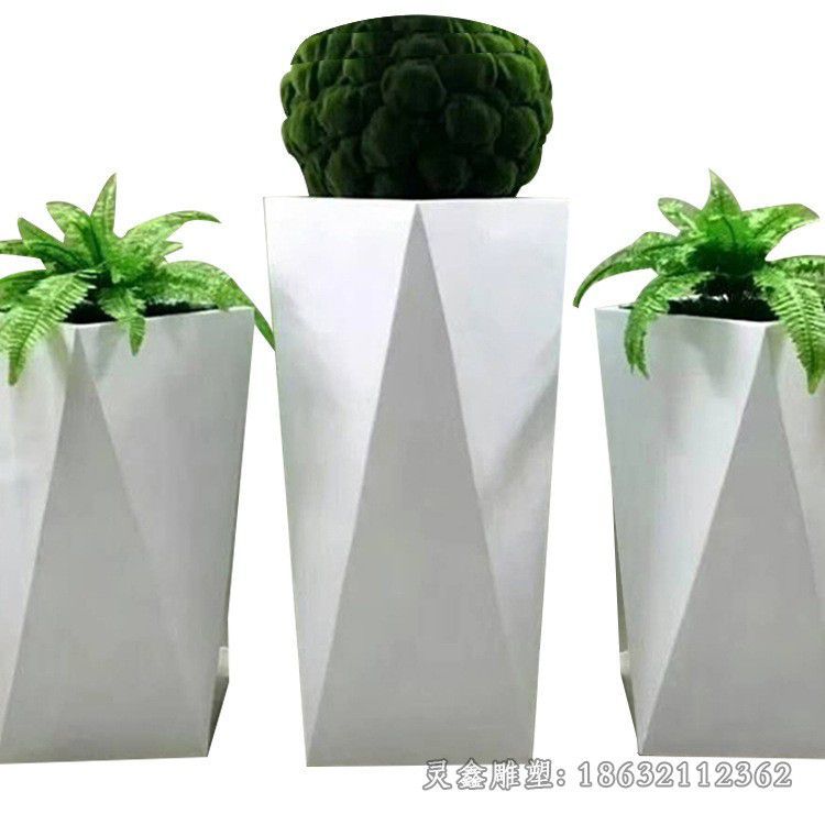 不锈钢花盆标志景观雕塑