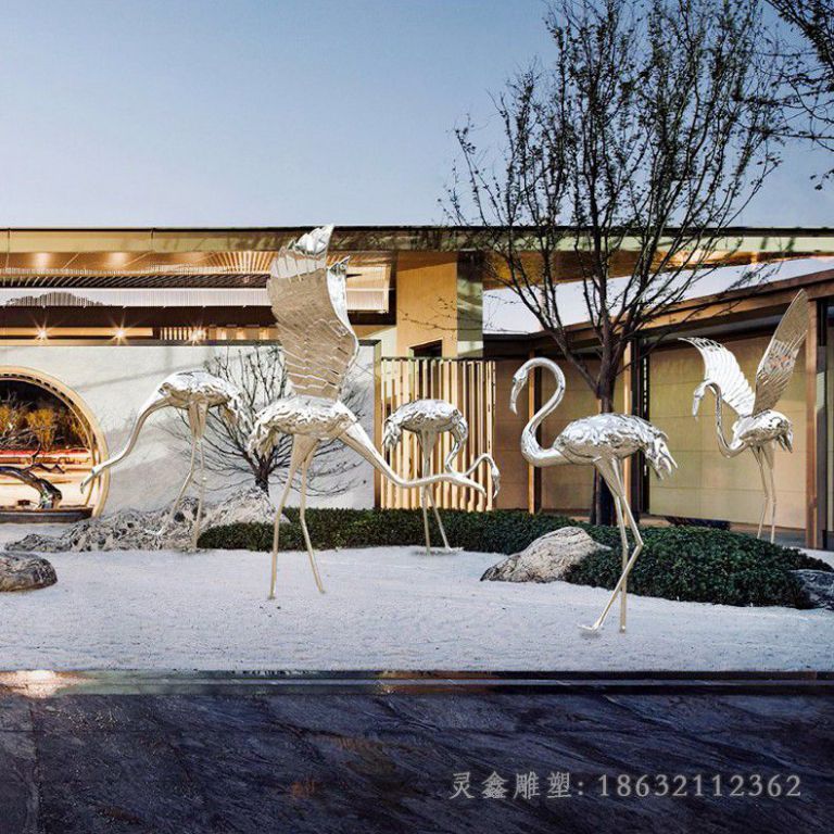 不锈钢火烈鸟景区雕塑