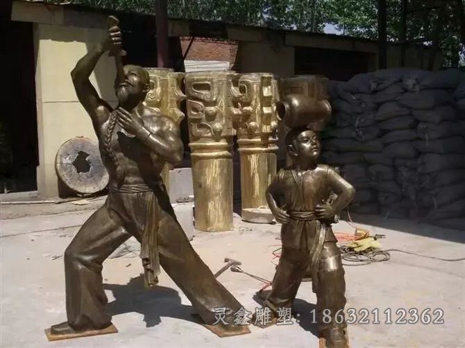耍杂技广场小品铜雕