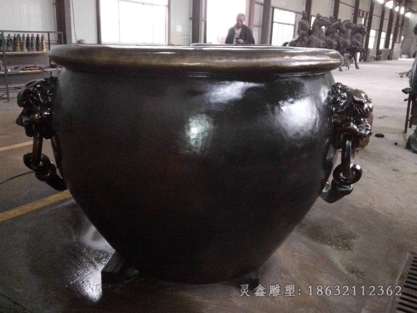仿古水缸景观铜雕