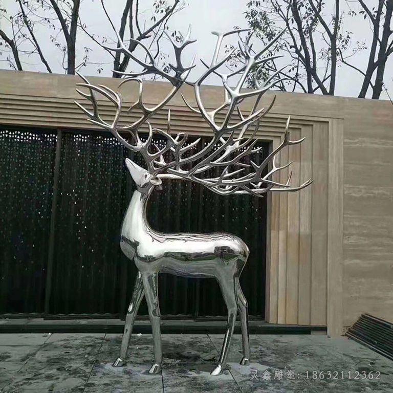 叉角小鹿不锈钢雕塑