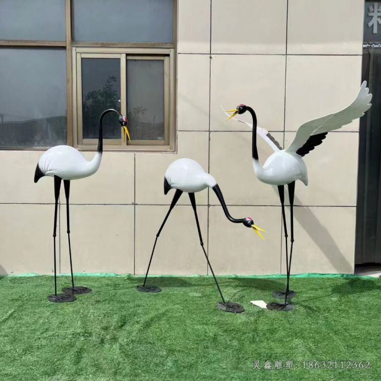 不锈钢仙鹤城市雕塑