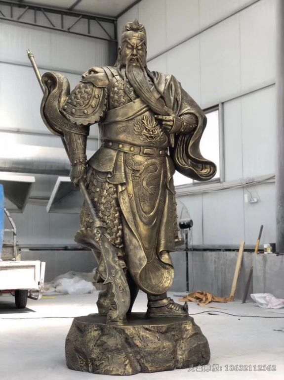拿刀关公人物景观铜雕