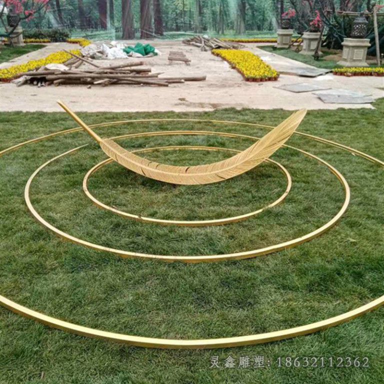 羽毛不锈钢景观雕塑