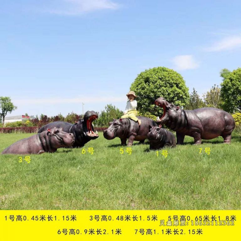 公园动物河马景观铜雕