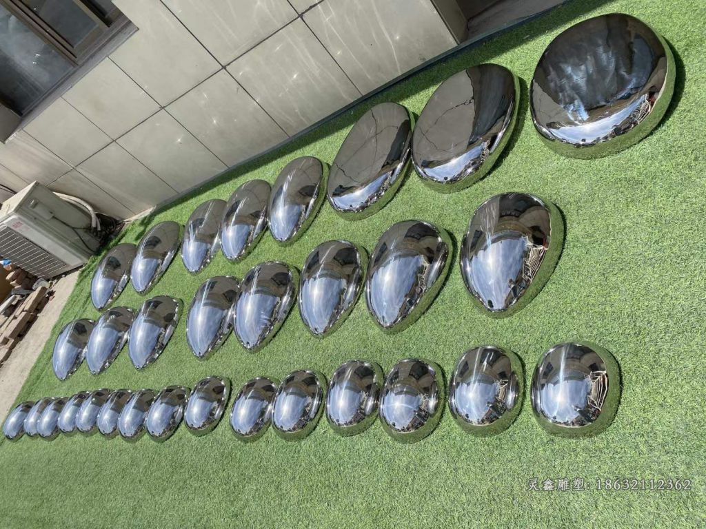 鹅卵石标志不锈钢雕塑
